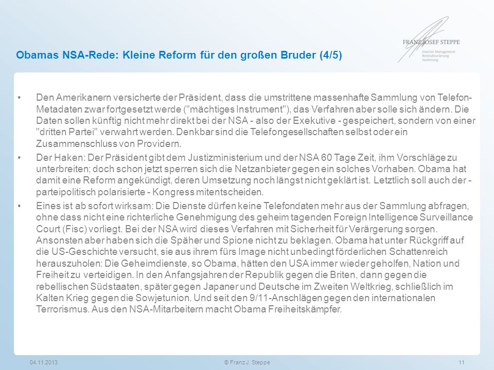 Obamas NSA-Rede: Kleine Reform für den großen Bruder (4/5)