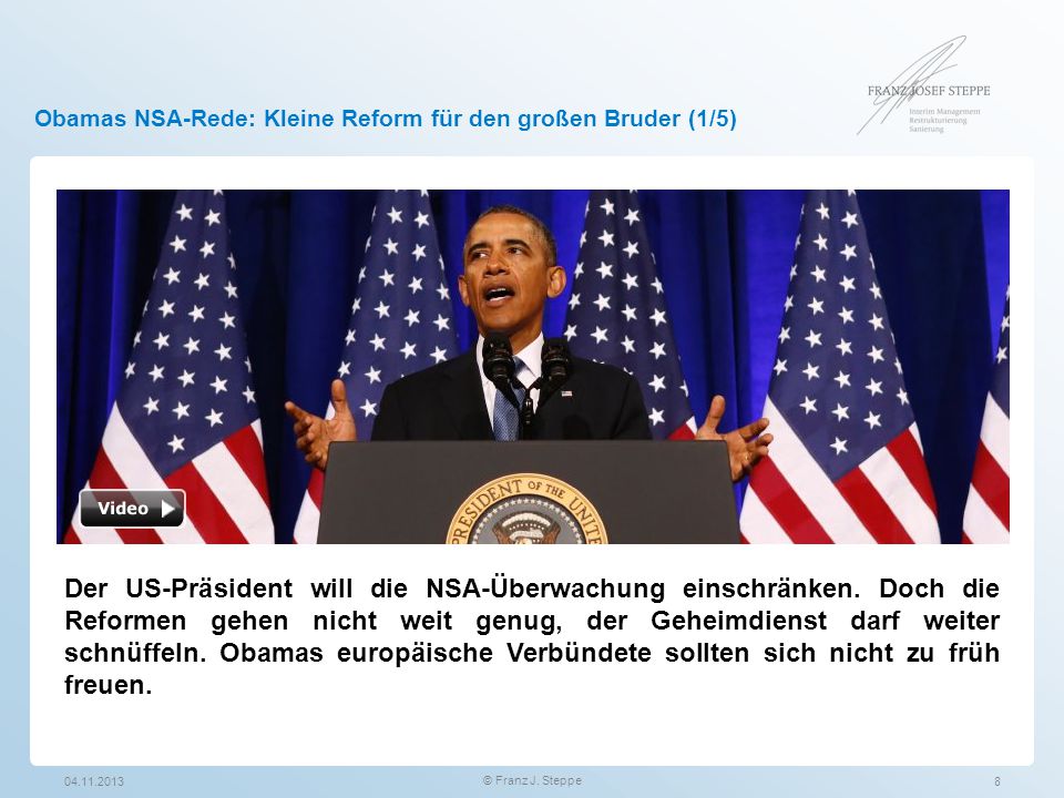 Obamas NSA-Rede: Kleine Reform für den großen Bruder (1/5)