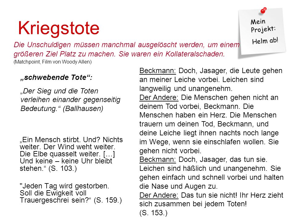 Kriegstote Die Unschuldigen müssen manchmal ausgelöscht werden, um einem größeren Ziel Platz zu machen. Sie waren ein Kollateralschaden.