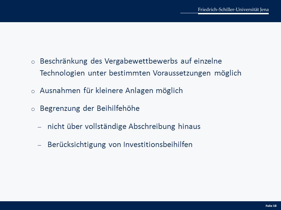 Beschränkung des Vergabewettbewerbs auf einzelne Technologien unter bestimmten Voraussetzungen möglich