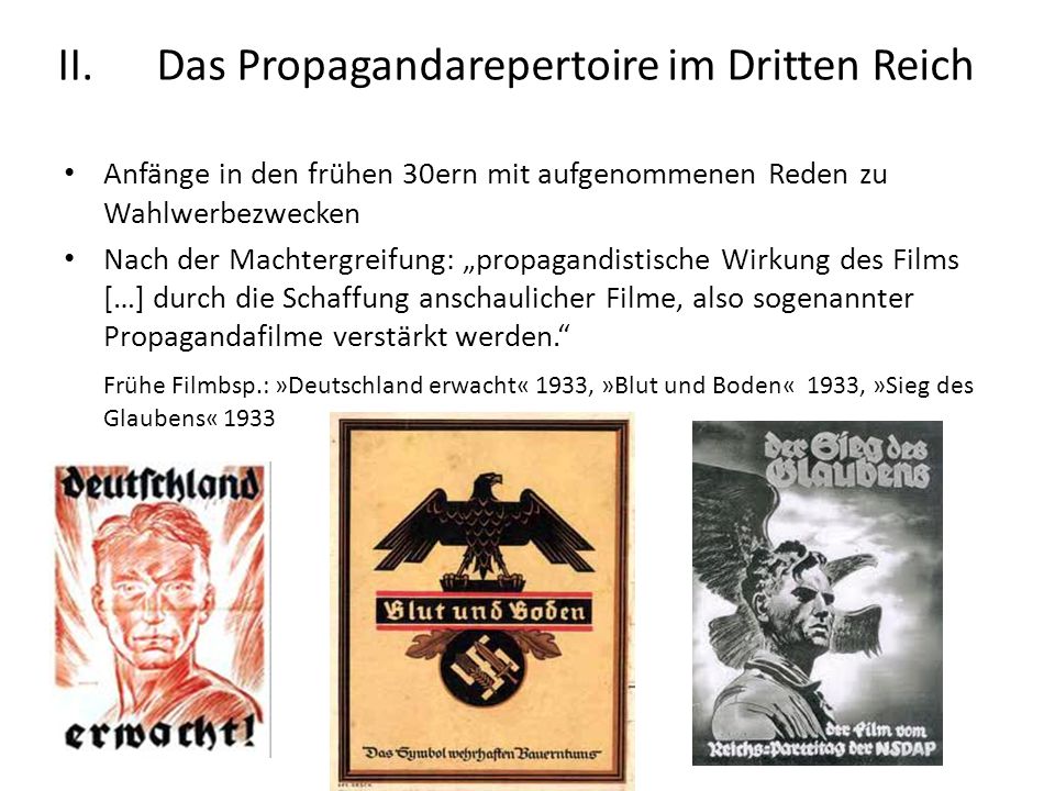 Das Propagandarepertoire im Dritten Reich