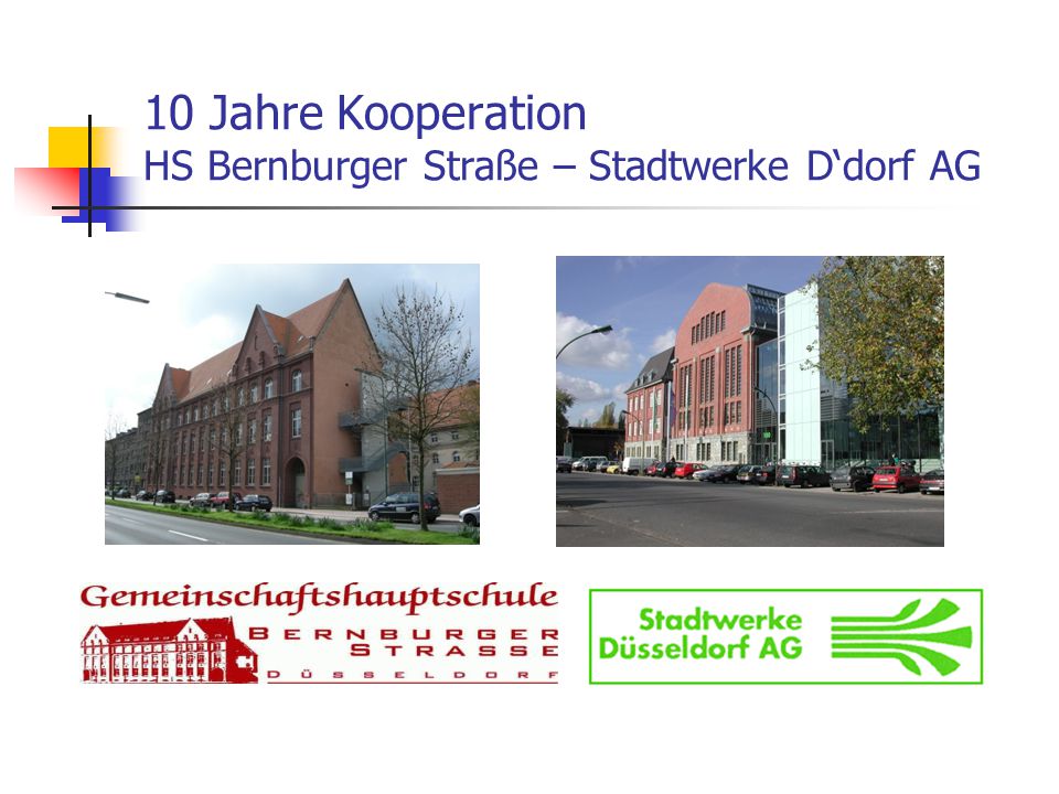 10 Jahre Kooperation HS Bernburger Straße – Stadtwerke D‘dorf AG