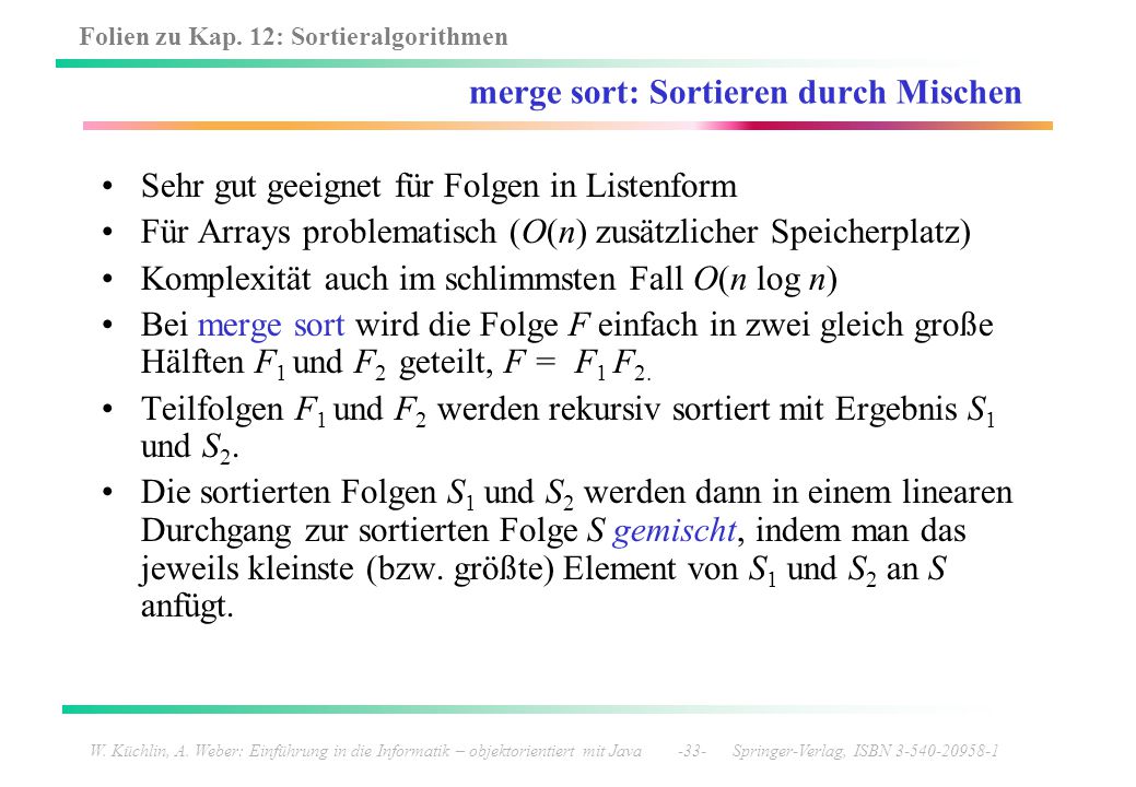 merge sort: Sortieren durch Mischen