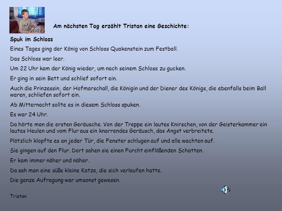 Am nächsten Tag erzählt Tristan eine Geschichte: Spuk im Schloss