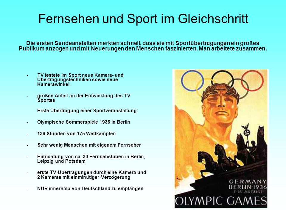 Fernsehen und Sport im Gleichschritt