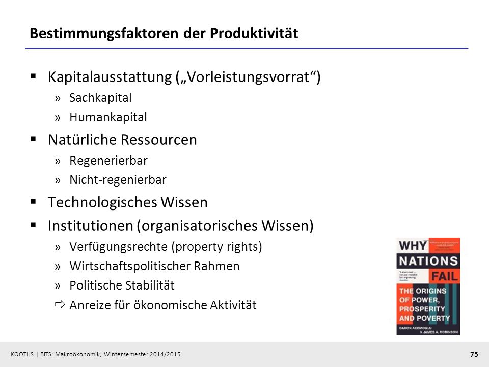 Bestimmungsfaktoren der Produktivität