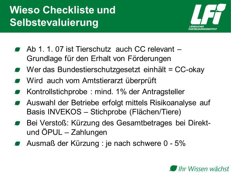 Wieso Checkliste und Selbstevaluierung