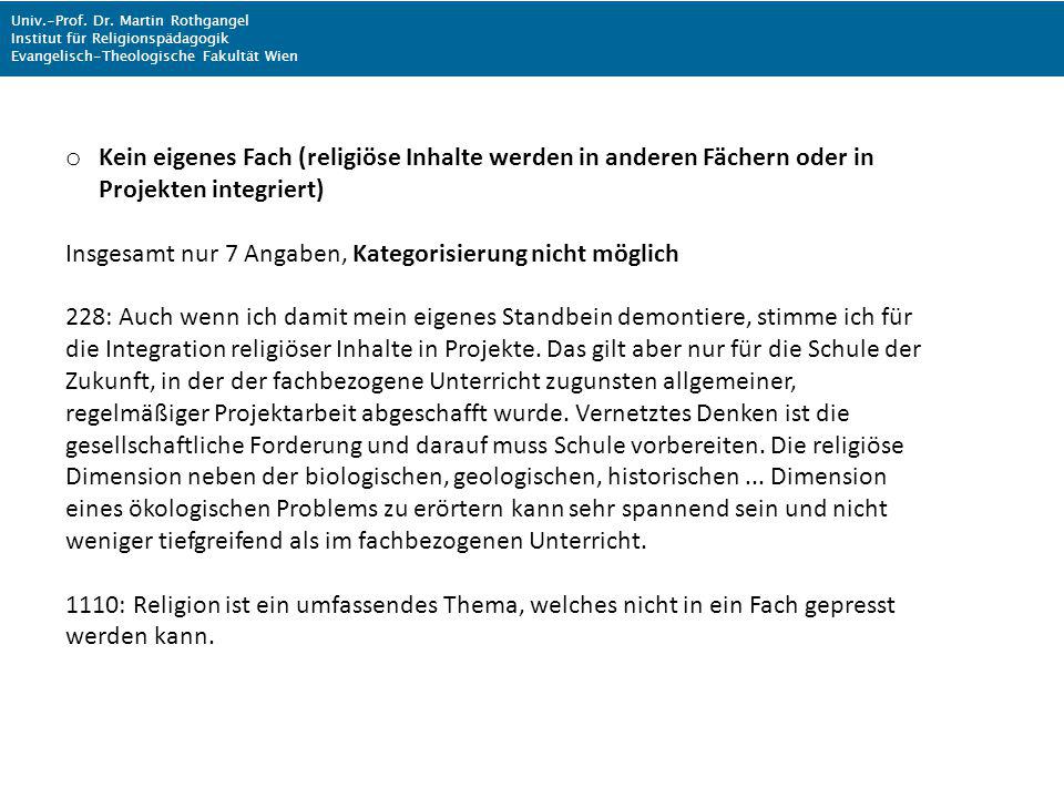 Insgesamt nur 7 Angaben, Kategorisierung nicht möglich