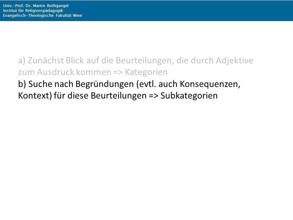 Univ.-Prof. Dr. Martin Rothgangel Institut für Religionspädagogik Evangelisch-Theologische Fakultät Wien