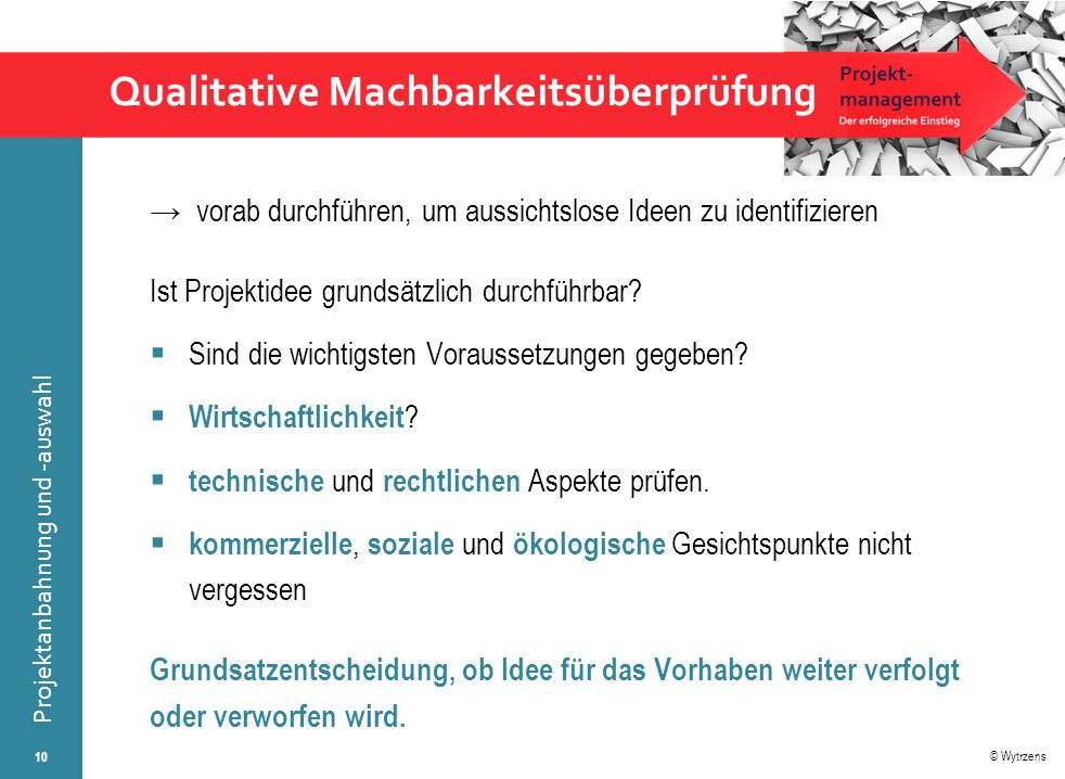 Qualitative Machbarkeitsüberprüfung