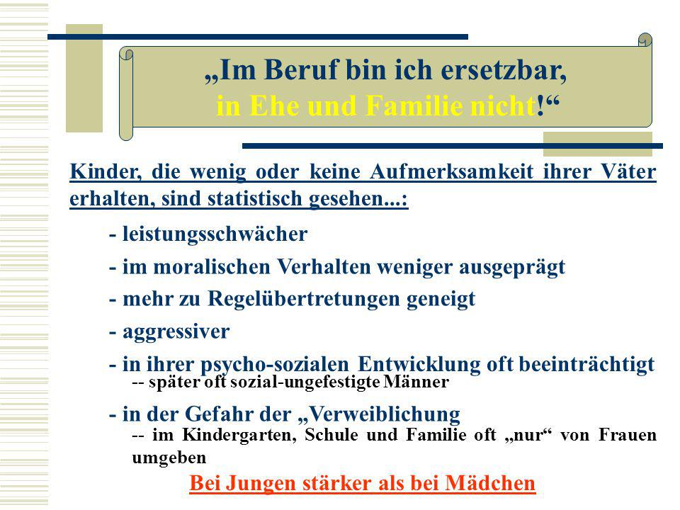 „Im Beruf bin ich ersetzbar, in Ehe und Familie nicht!