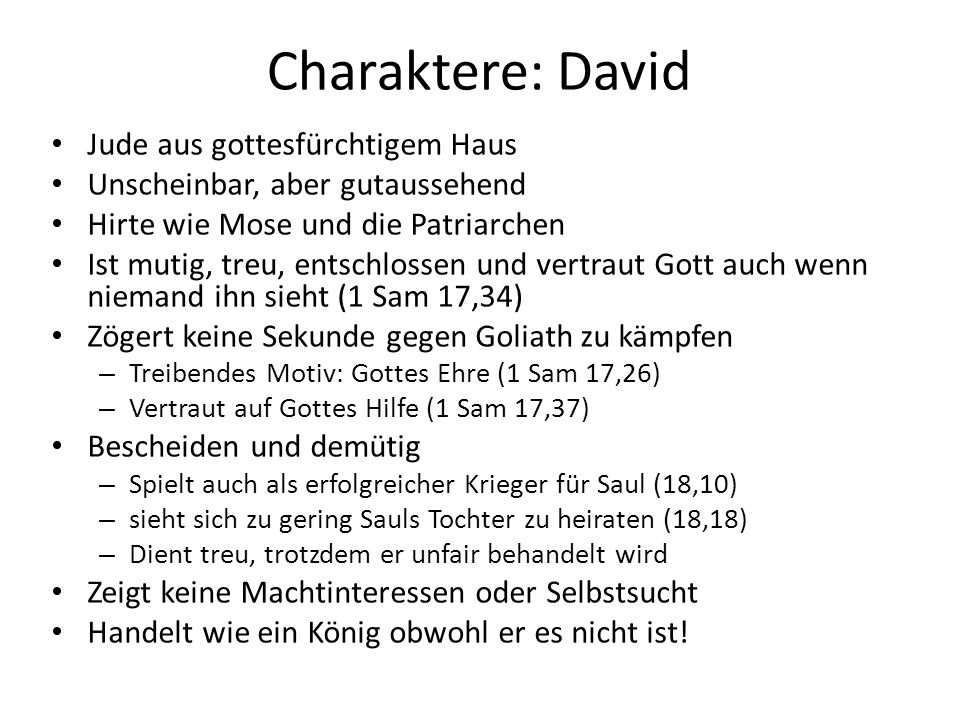 Charaktere: David Jude aus gottesfürchtigem Haus