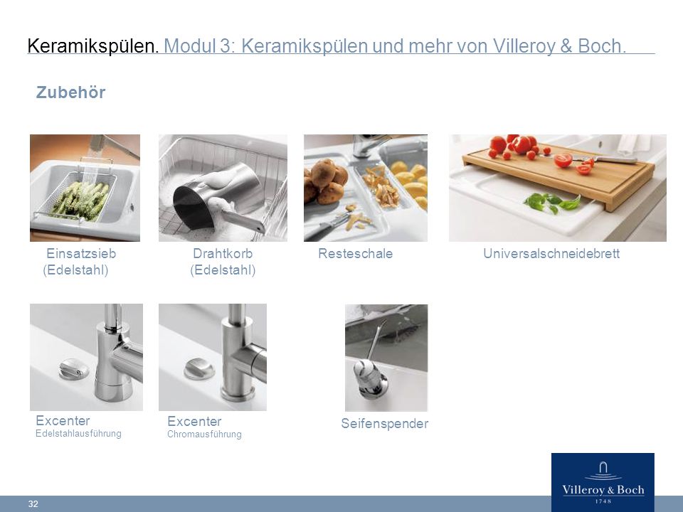 Keramikspülen. Modul 3: Keramikspülen und mehr von Villeroy & Boch.