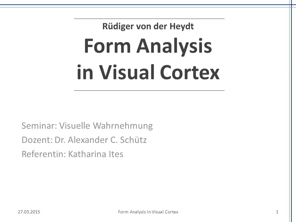 Rüdiger von der Heydt Form Analysis in Visual Cortex