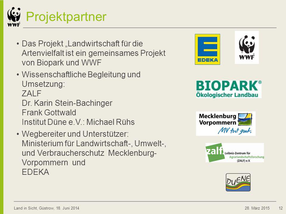 Projektpartner. Das Projekt „Landwirtschaft für die Artenvielfalt ist ein gemeinsames Projekt von Biopark und WWF.