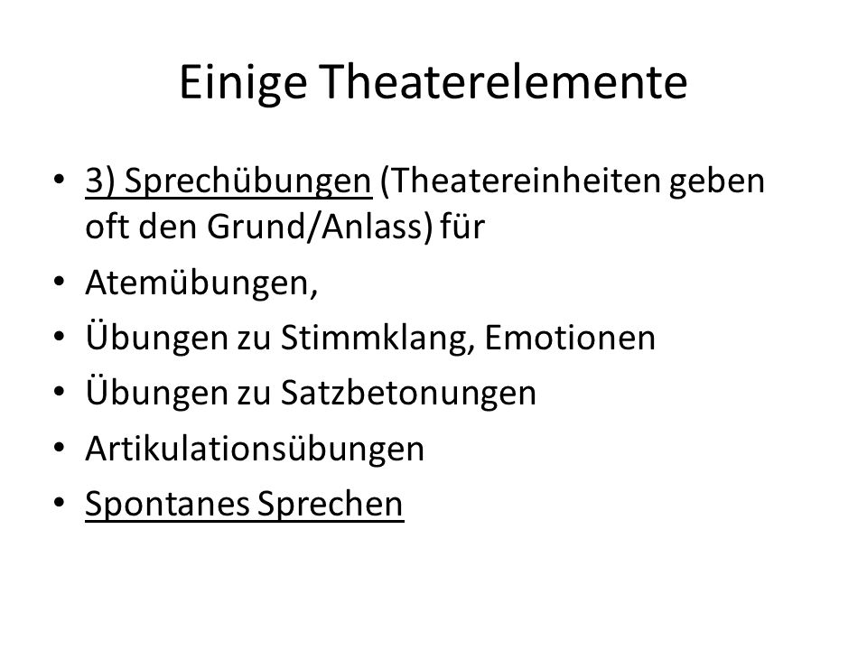 Einige Theaterelemente
