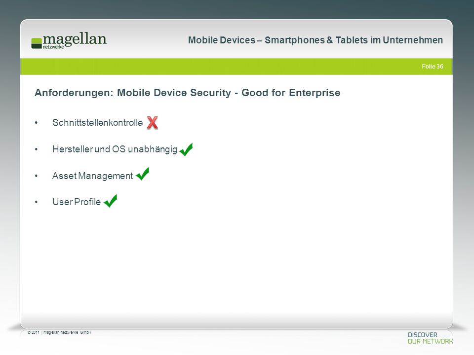 Anforderungen: Mobile Device Security - Good for Enterprise