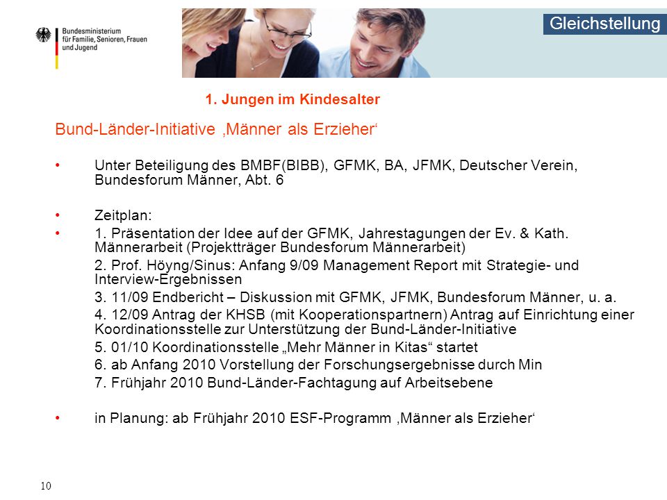 Bund-Länder-Initiative ‚Männer als Erzieher‘