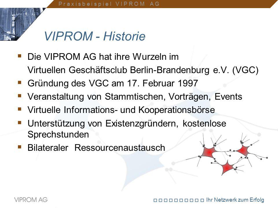 VIPROM - Historie Die VIPROM AG hat ihre Wurzeln im