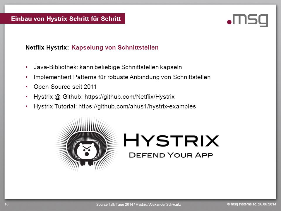 Einbau von Hystrix Schritt für Schritt