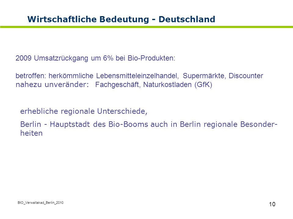 Wirtschaftliche Bedeutung - Deutschland