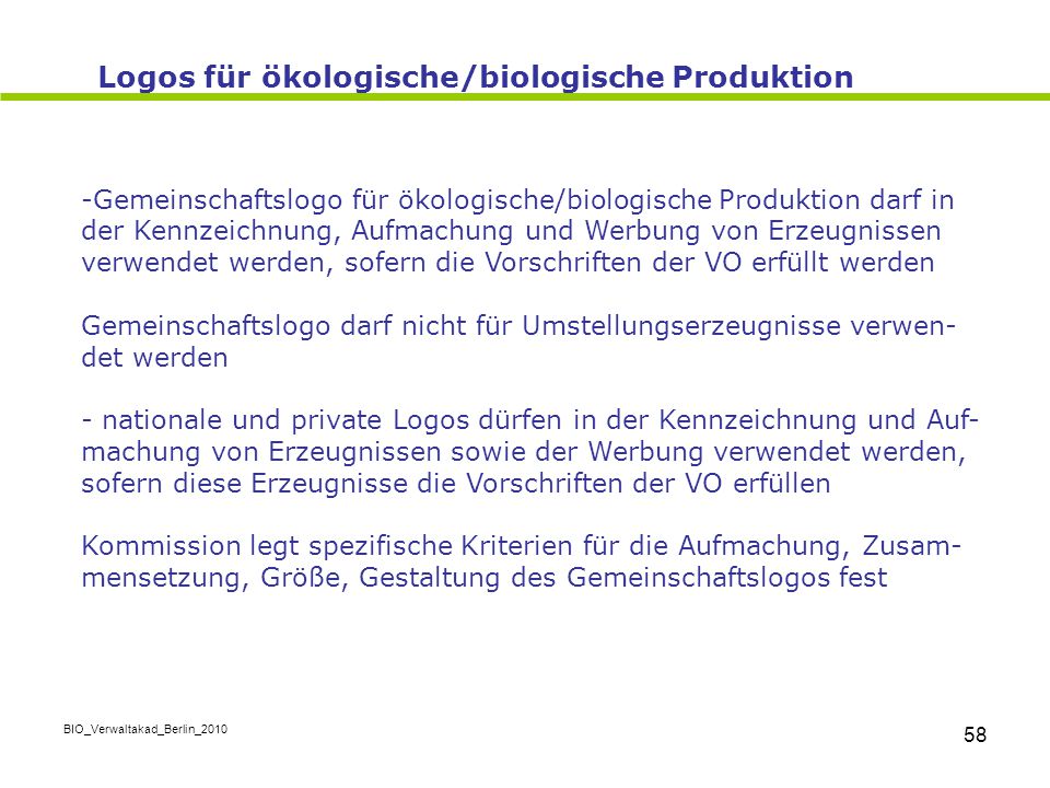 Logos für ökologische/biologische Produktion