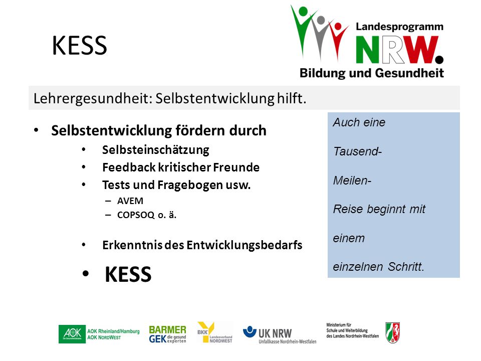 KESS KESS Lehrergesundheit: Selbstentwicklung hilft.
