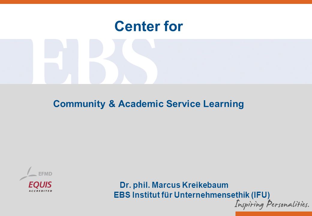 Center for Community & Academic Service Learning. Dr. phil