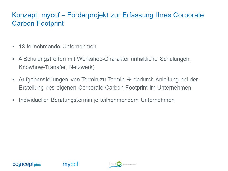 Konzept: myccf – Förderprojekt zur Erfassung Ihres Corporate Carbon Footprint