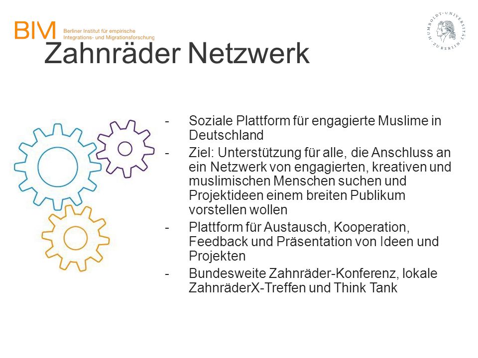 Zahnräder Netzwerk Soziale Plattform für engagierte Muslime in Deutschland.