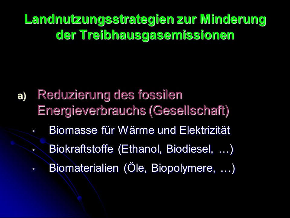 Landnutzungsstrategien zur Minderung der Treibhausgasemissionen