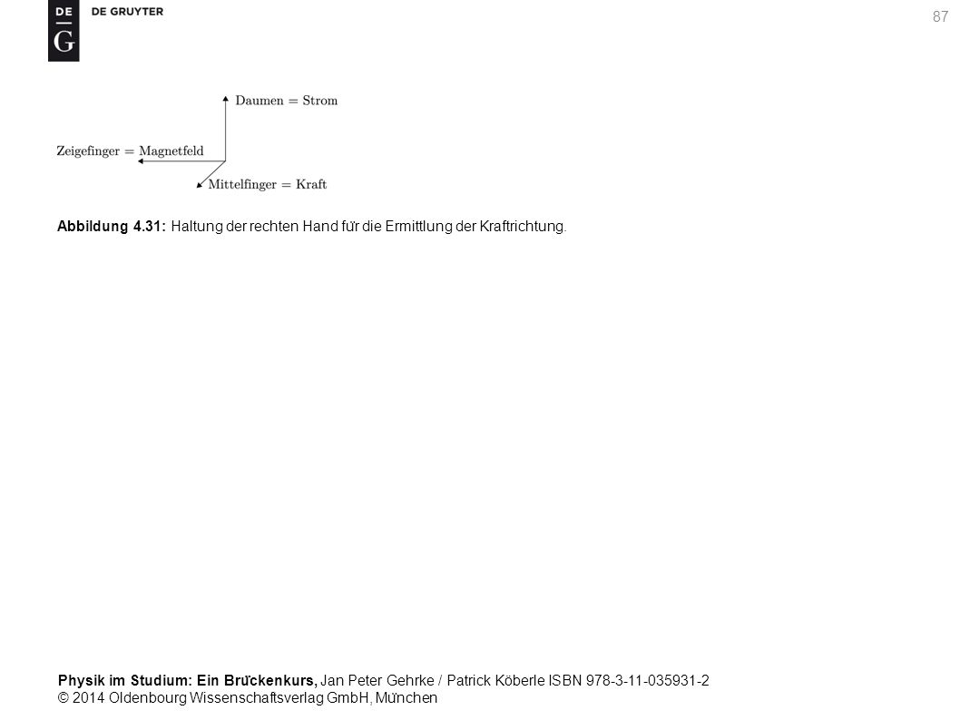 Abbildung 4.31: Haltung der rechten Hand für die Ermittlung der Kraftrichtung.
