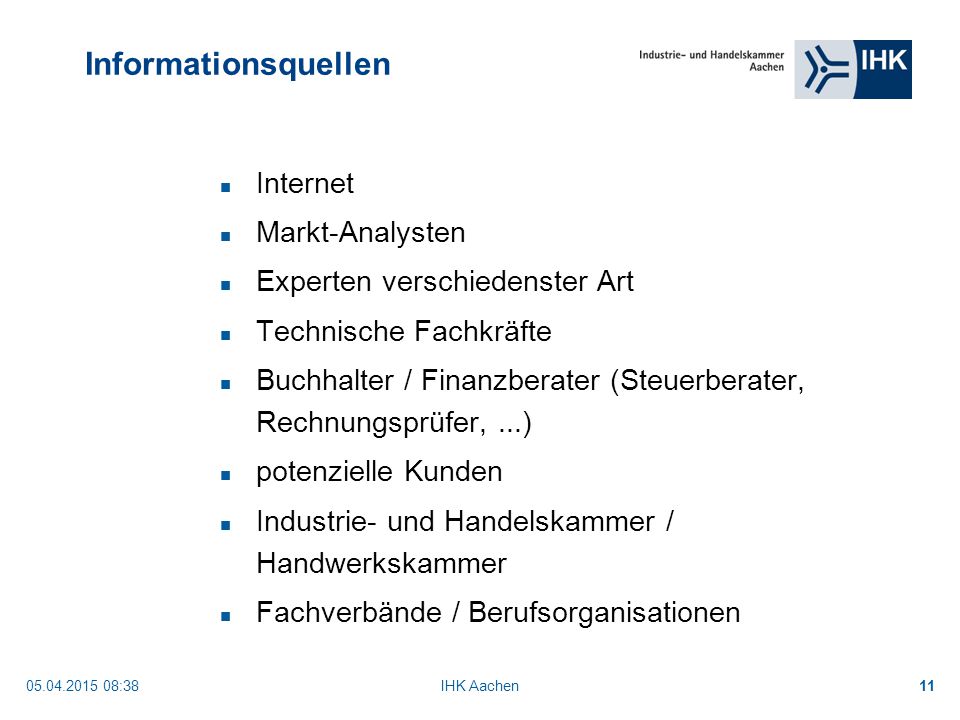 Informationsquellen Internet Markt-Analysten