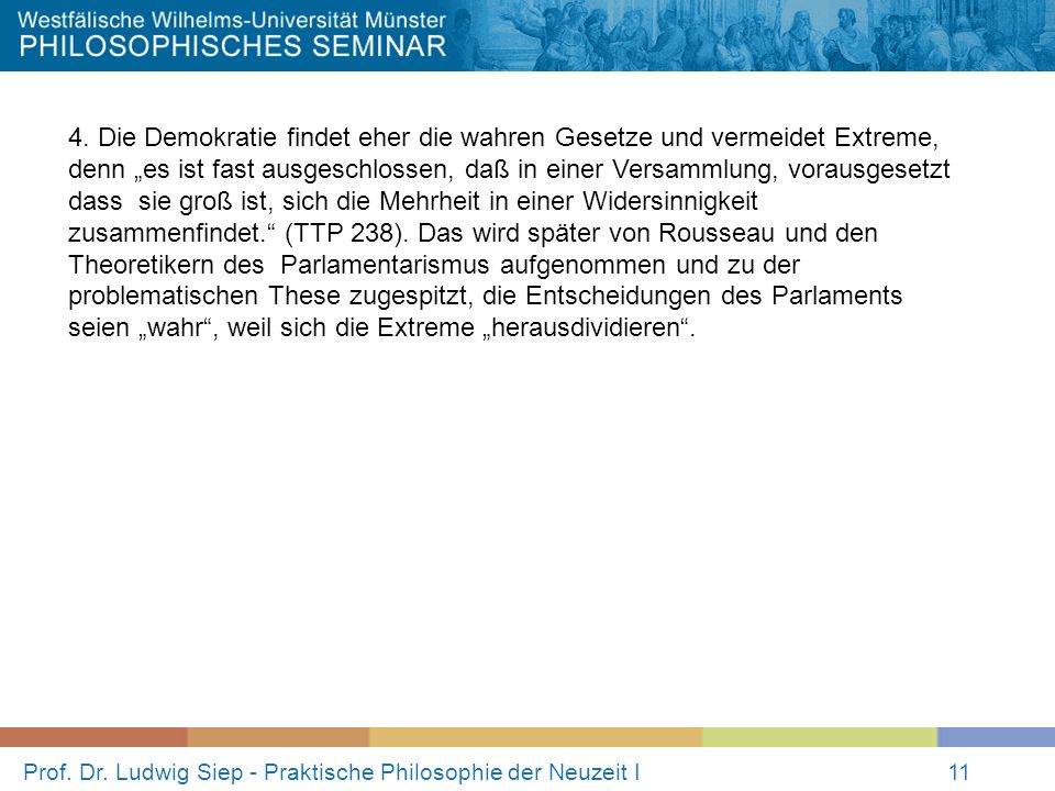 Prof. Dr. Ludwig Siep - Praktische Philosophie der Neuzeit I