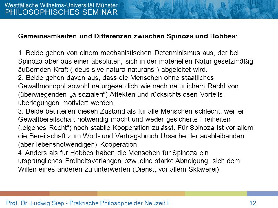 Prof. Dr. Ludwig Siep - Praktische Philosophie der Neuzeit I