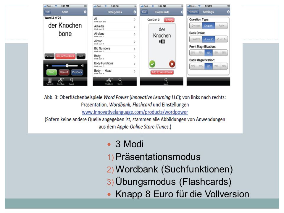 3 Modi Präsentationsmodus.