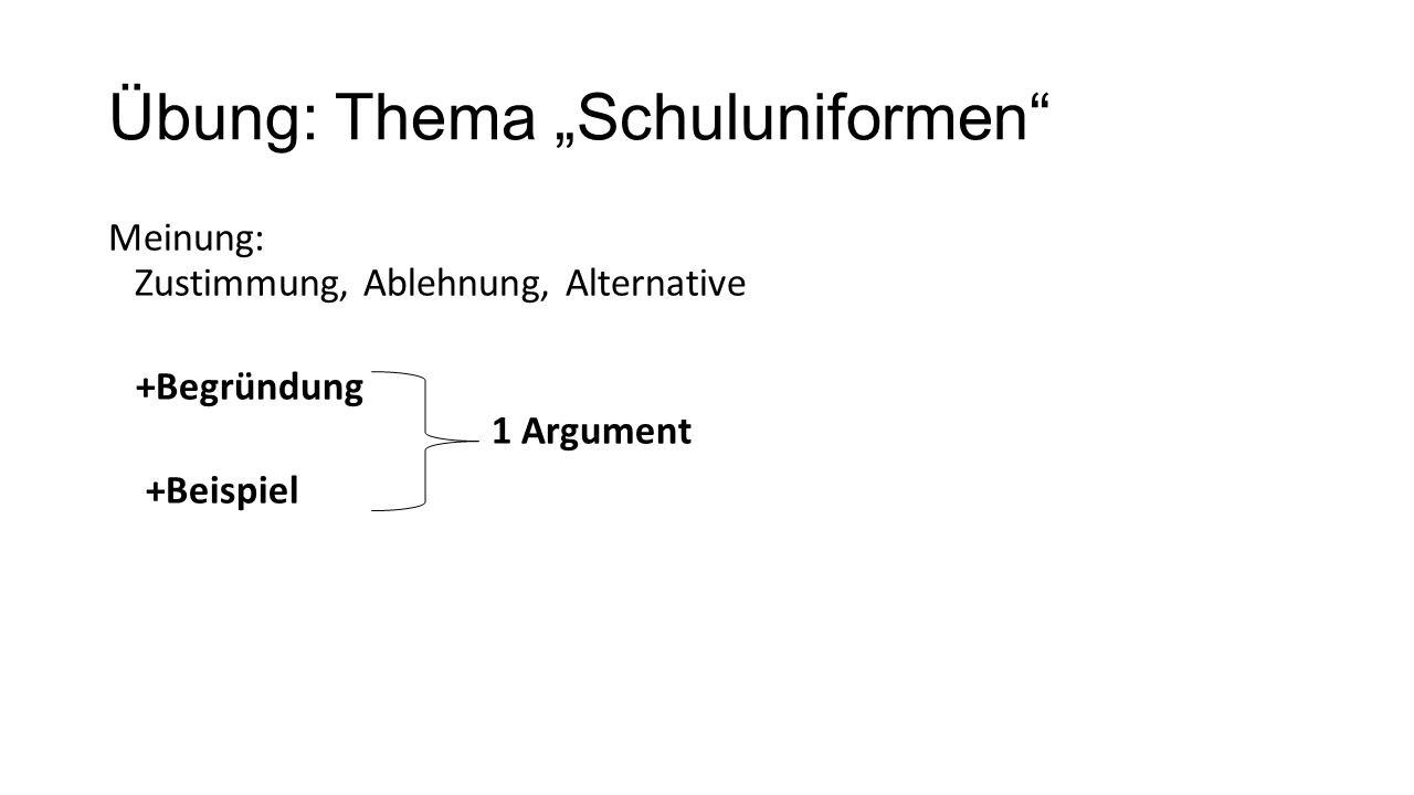 Übung: Thema „Schuluniformen