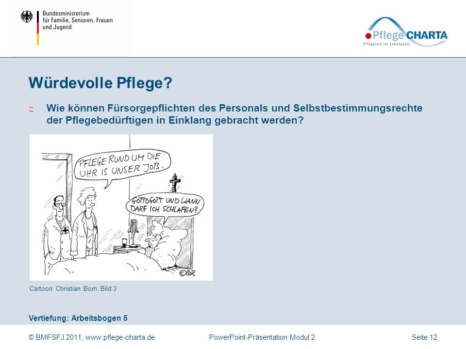 Würdevolle Pflege Wie sollten Betätigungsangebote und Wohnumfeld für Menschen mit Demenz gestaltet sein