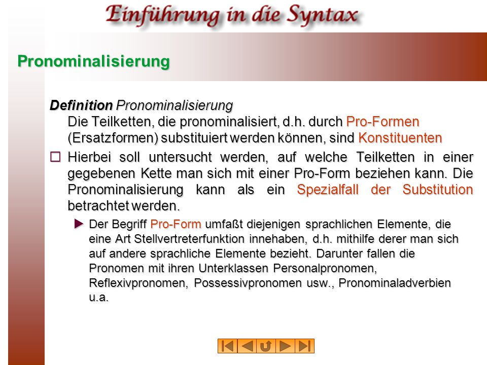 Pronominalisierung