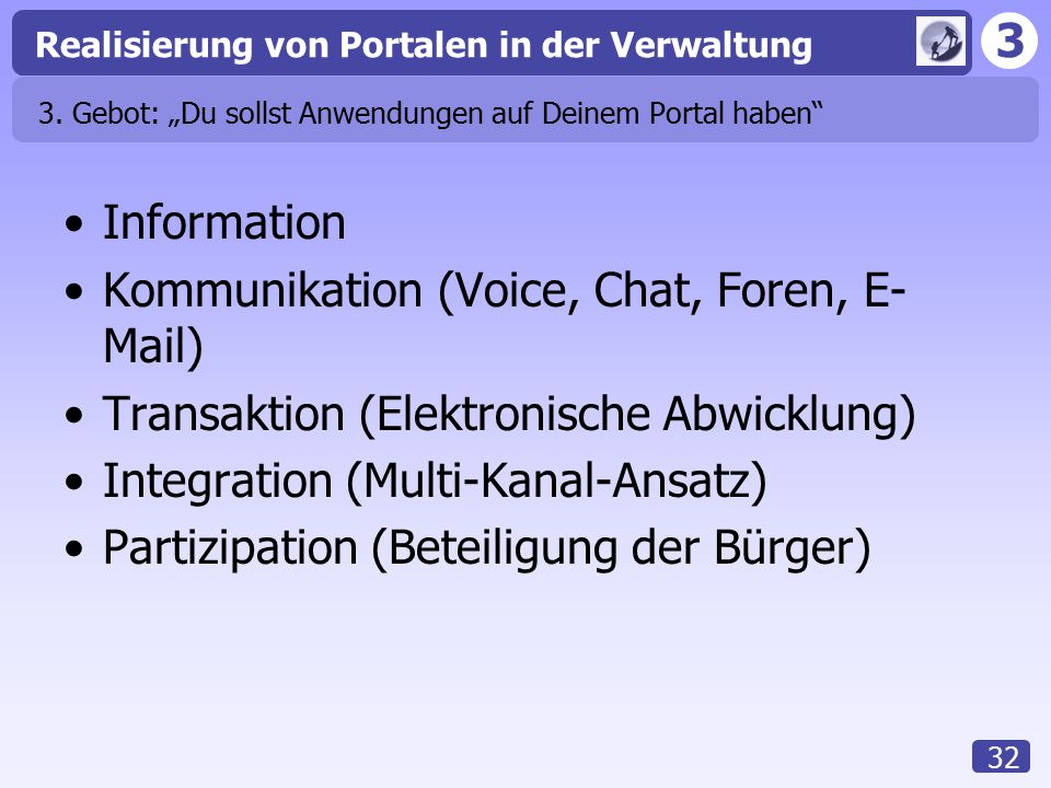 3. Gebot: „Du sollst Anwendungen auf Deinem Portal haben