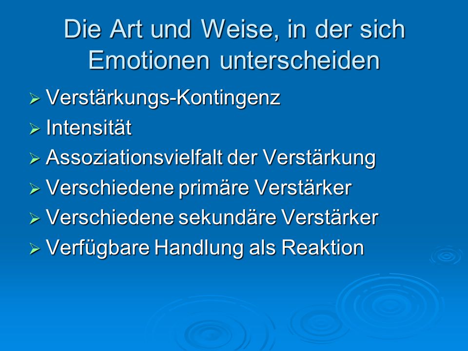 Die Art und Weise, in der sich Emotionen unterscheiden