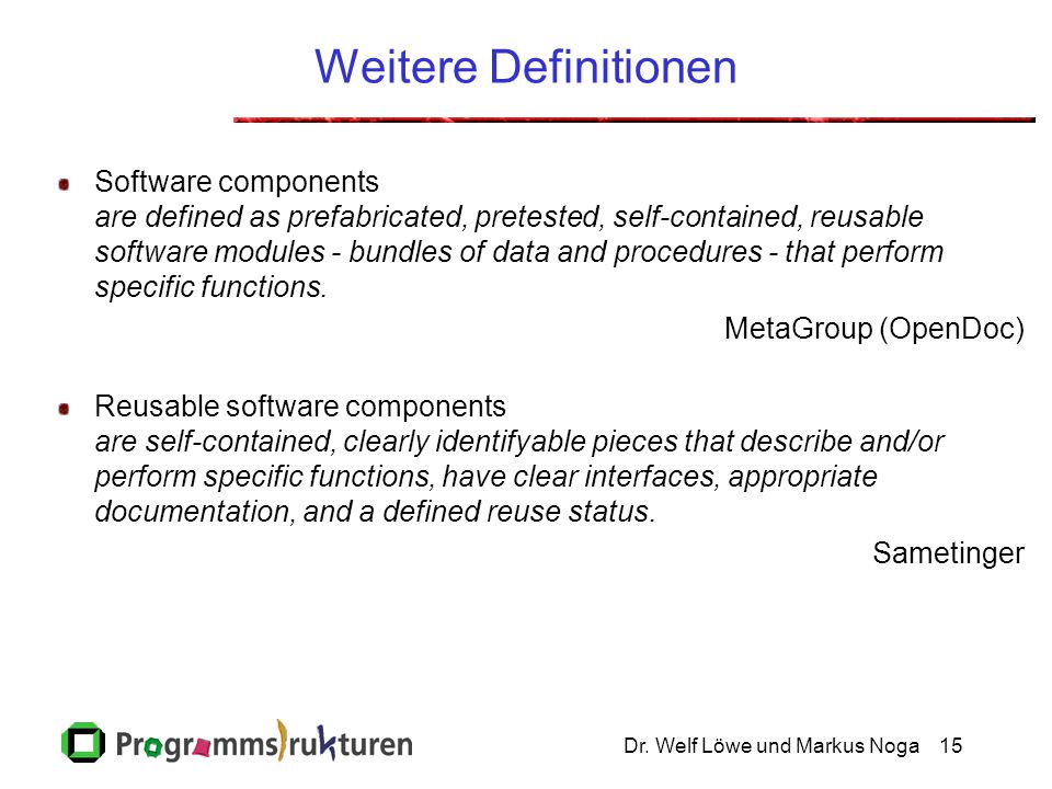 Weitere Definitionen