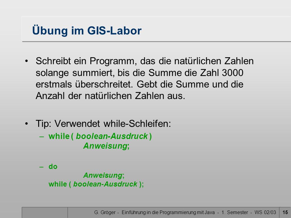 Übung im GIS-Labor