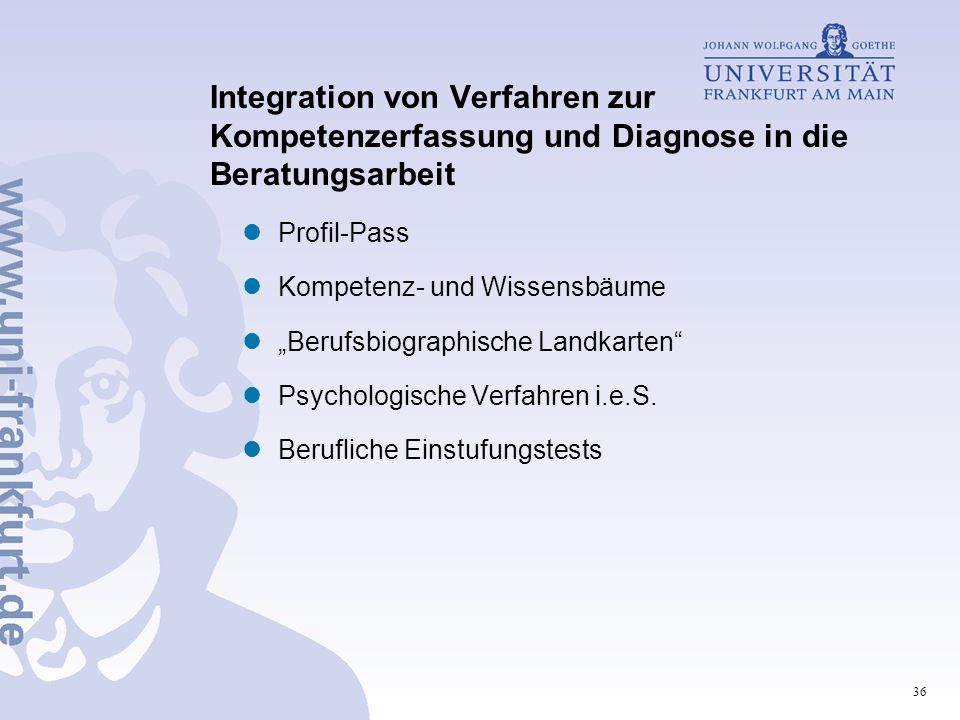 Integration von Verfahren zur Kompetenzerfassung und Diagnose in die Beratungsarbeit