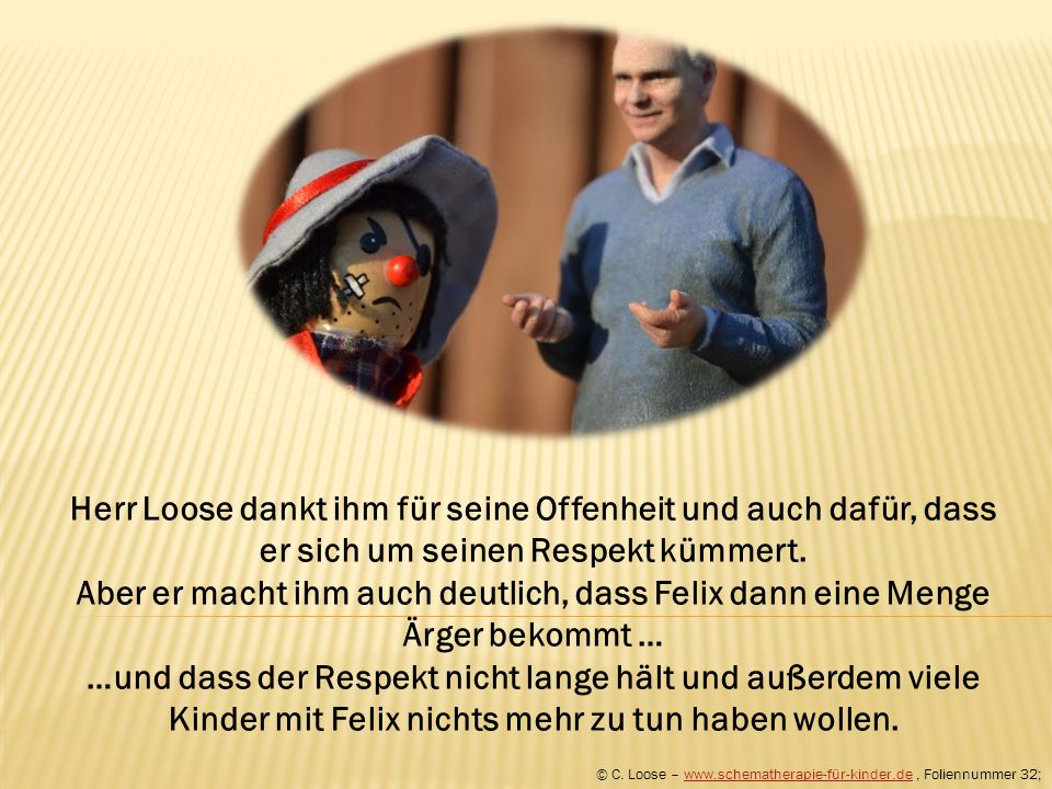 Herr Loose dankt ihm für seine Offenheit und auch dafür, dass er sich um seinen Respekt kümmert.