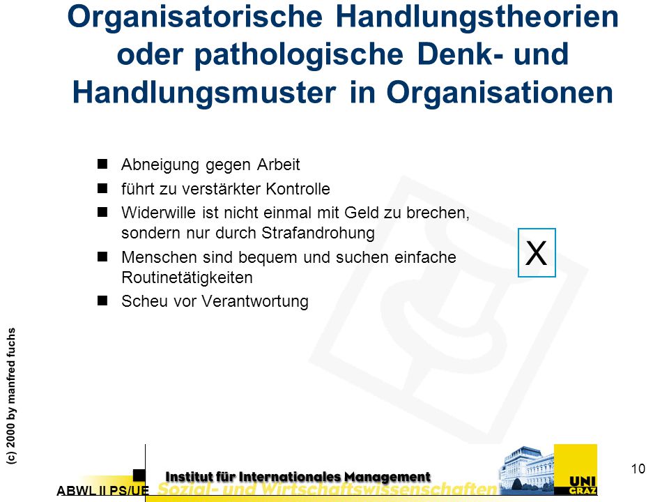 Organisatorische Handlungstheorien oder pathologische Denk- und Handlungsmuster in Organisationen