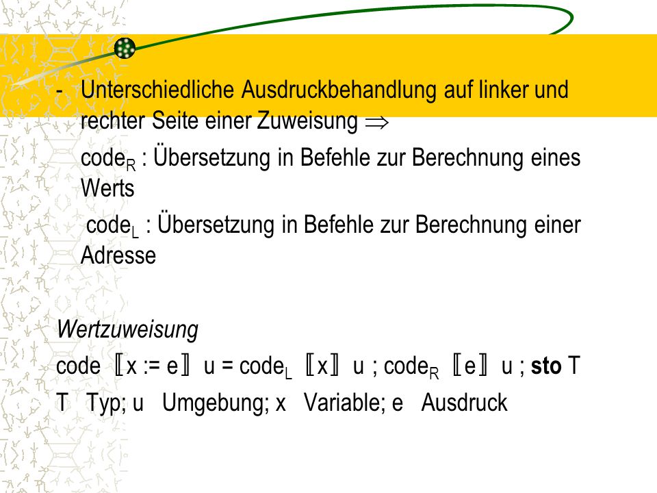 Unterschiedliche Ausdruckbehandlung auf linker und rechter Seite einer Zuweisung 