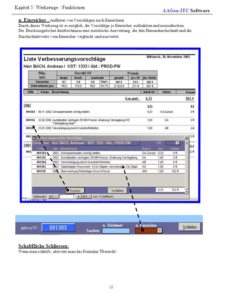 Kapitel 5: Werkzeuge / Funktionen AAGen-ITC Software