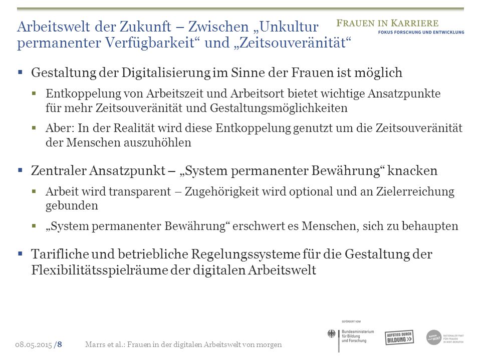 Arbeitswelt der Zukunft – Zwischen „Unkultur permanenter Verfügbarkeit und „Zeitsouveränität