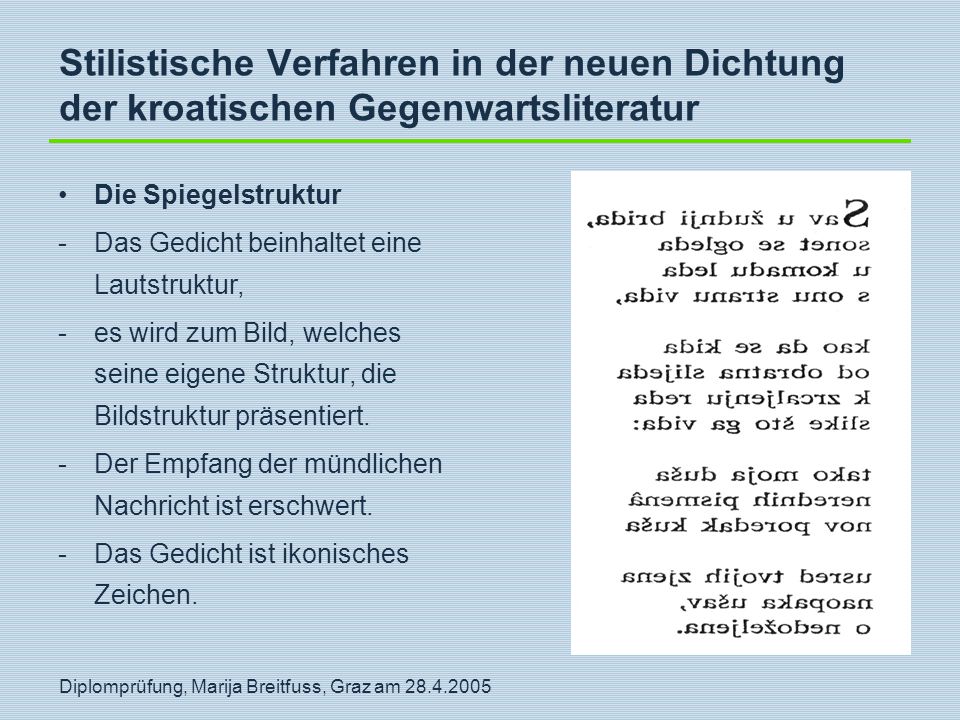 Stilistische Verfahren in der neuen Dichtung der kroatischen Gegenwartsliteratur